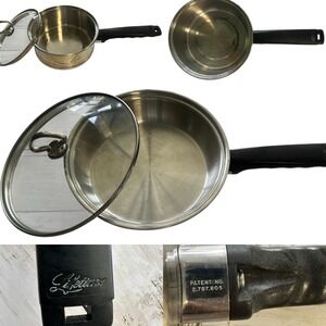 5 Piece Lifetime T304 Stainless Steel Custom Designed Pans 3 Pans LIDS NOT ORIGI